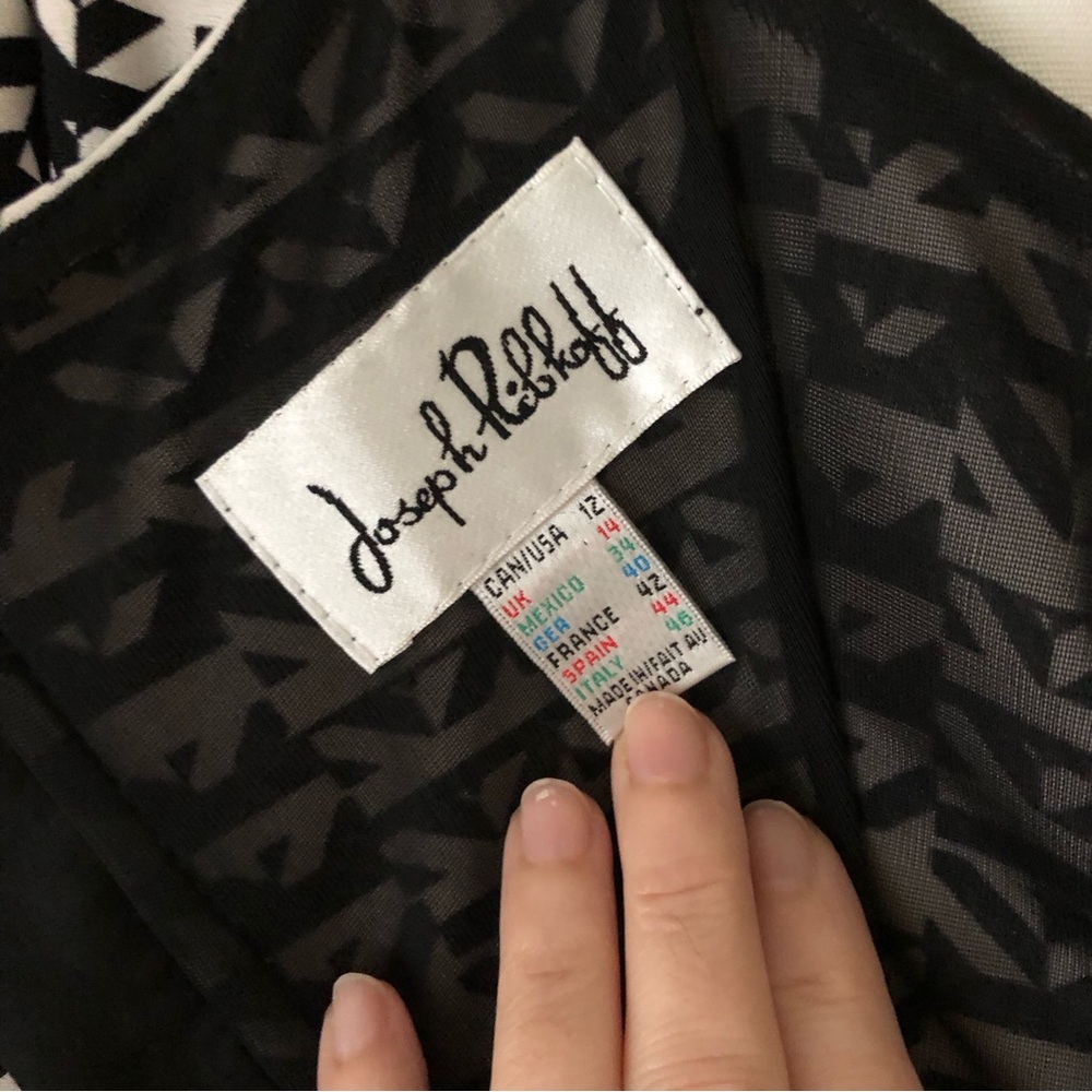 Joseph Ribkoff Black and White Dress Style 153872 Size 12 - Picture 4 of 13